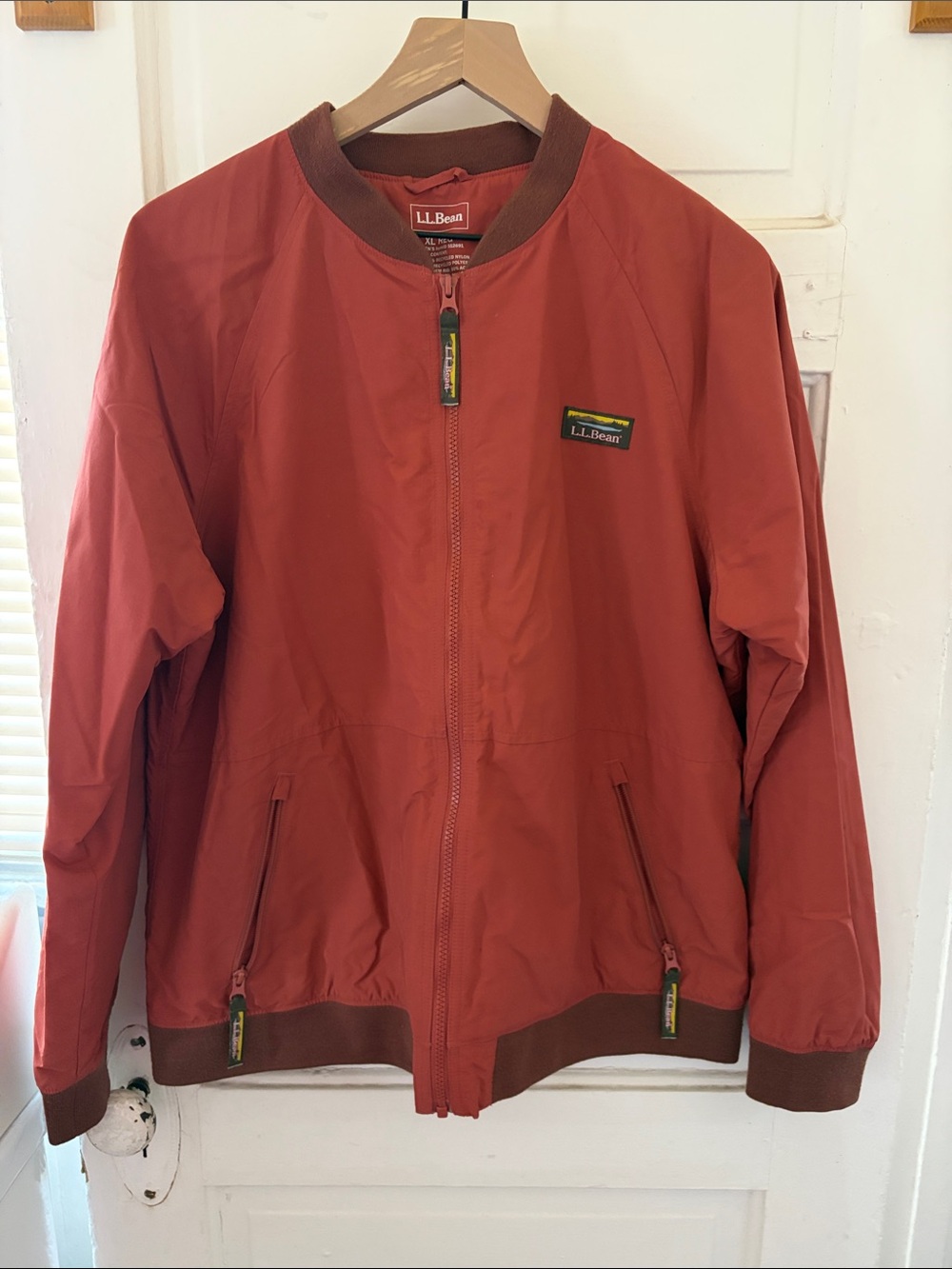 L.L. Bean Women's Brick Red Bomber Jacket